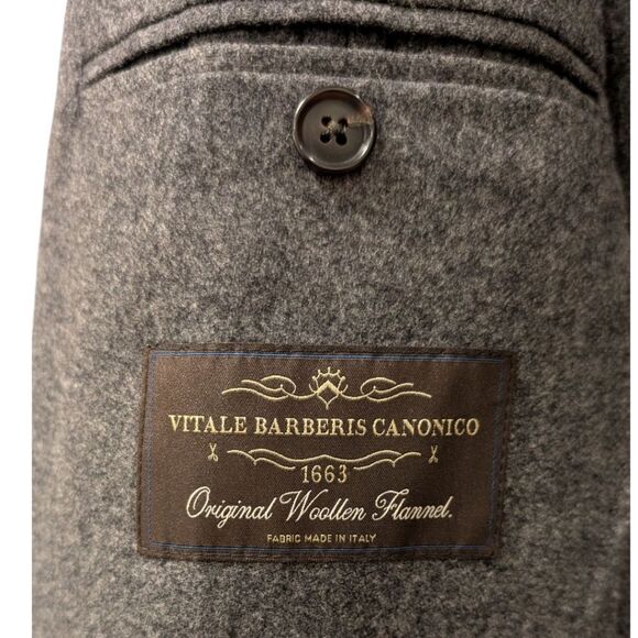 SuitSupply VBC Men's 42L Havana Slim Fit Pure Wool Charcoal Three Button Blazer - Picture 9 of 11